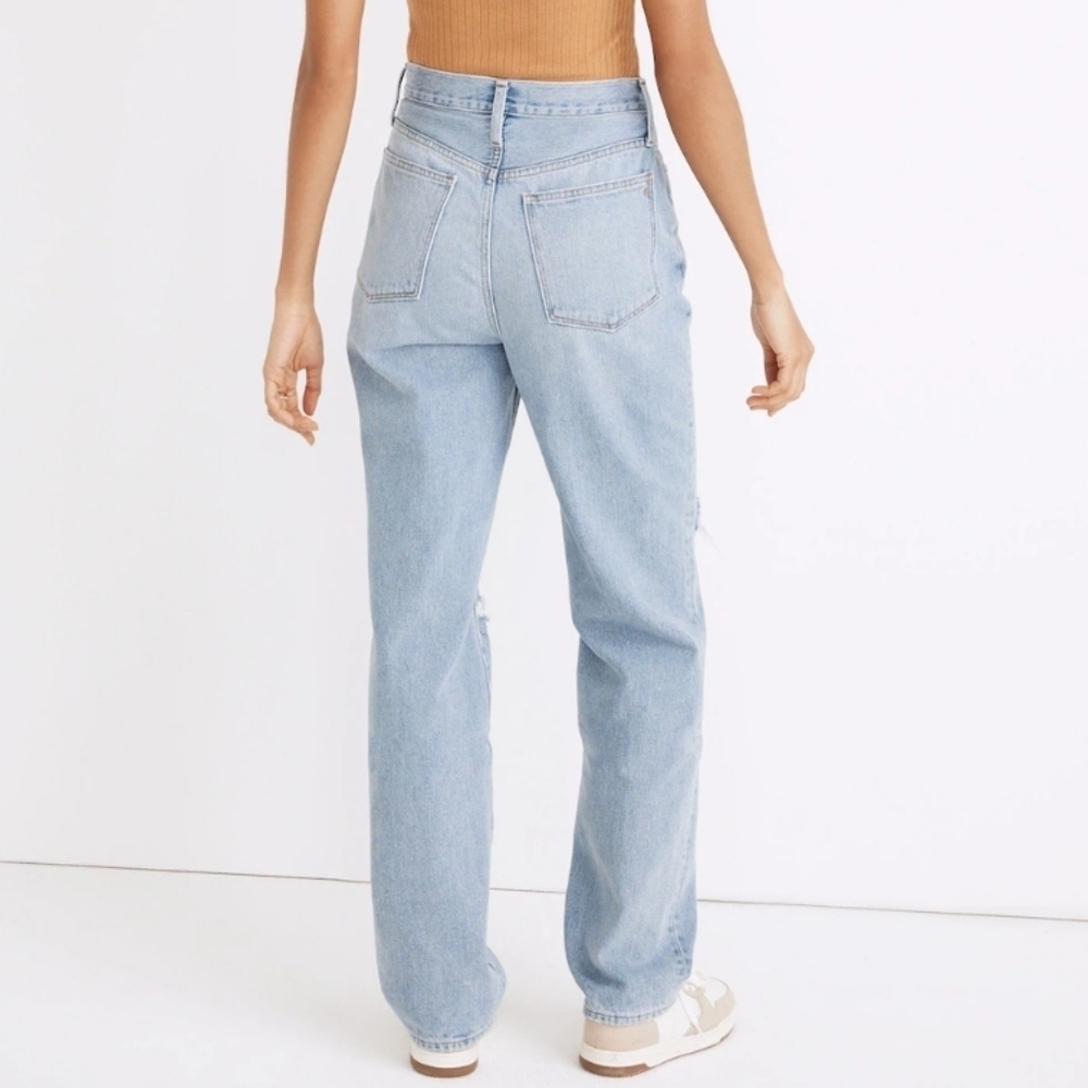 Madewell Baggy Straight Leg Jeans Distressed Earlhurst Light Wash Size 24 - Picture 2 of 16